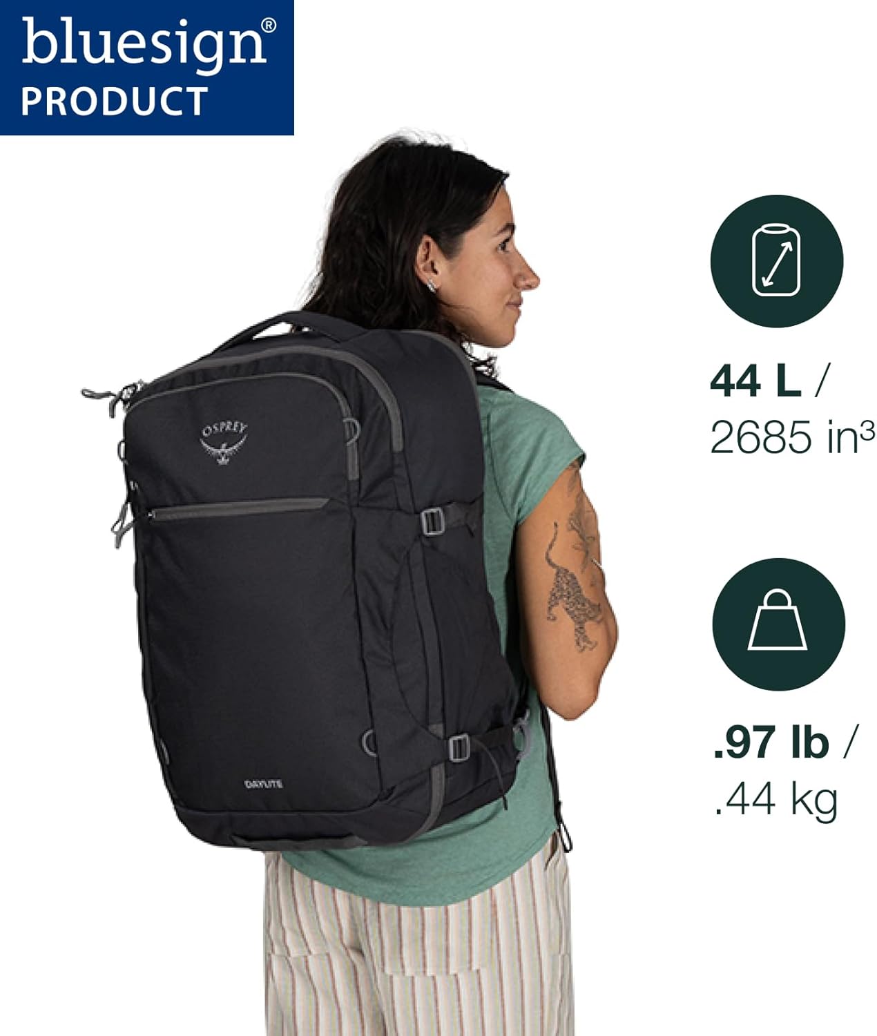 Osprey Daylite 44L CarryOn Travel Pack Blue SpikemossAlkalineBlue SpikemossAlkaline