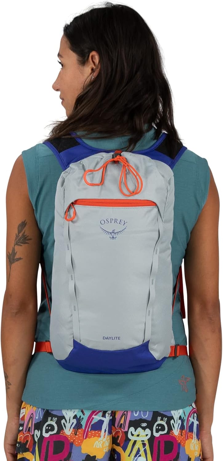 Osprey Daylite Cinch Backpack Blue SpikemossAlkalineAsh Blush PinkEarl Grey