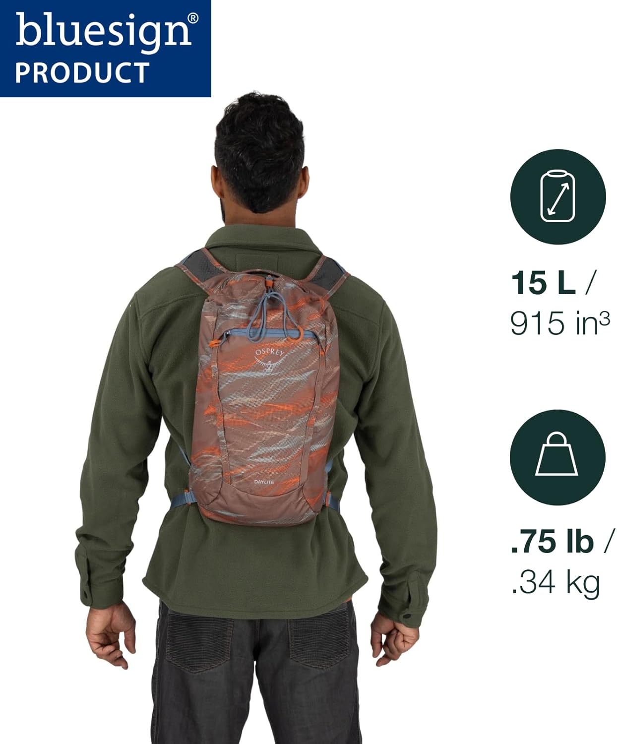 Osprey Daylite Cinch Backpack Blue SpikemossAlkalineNight Shift Blue