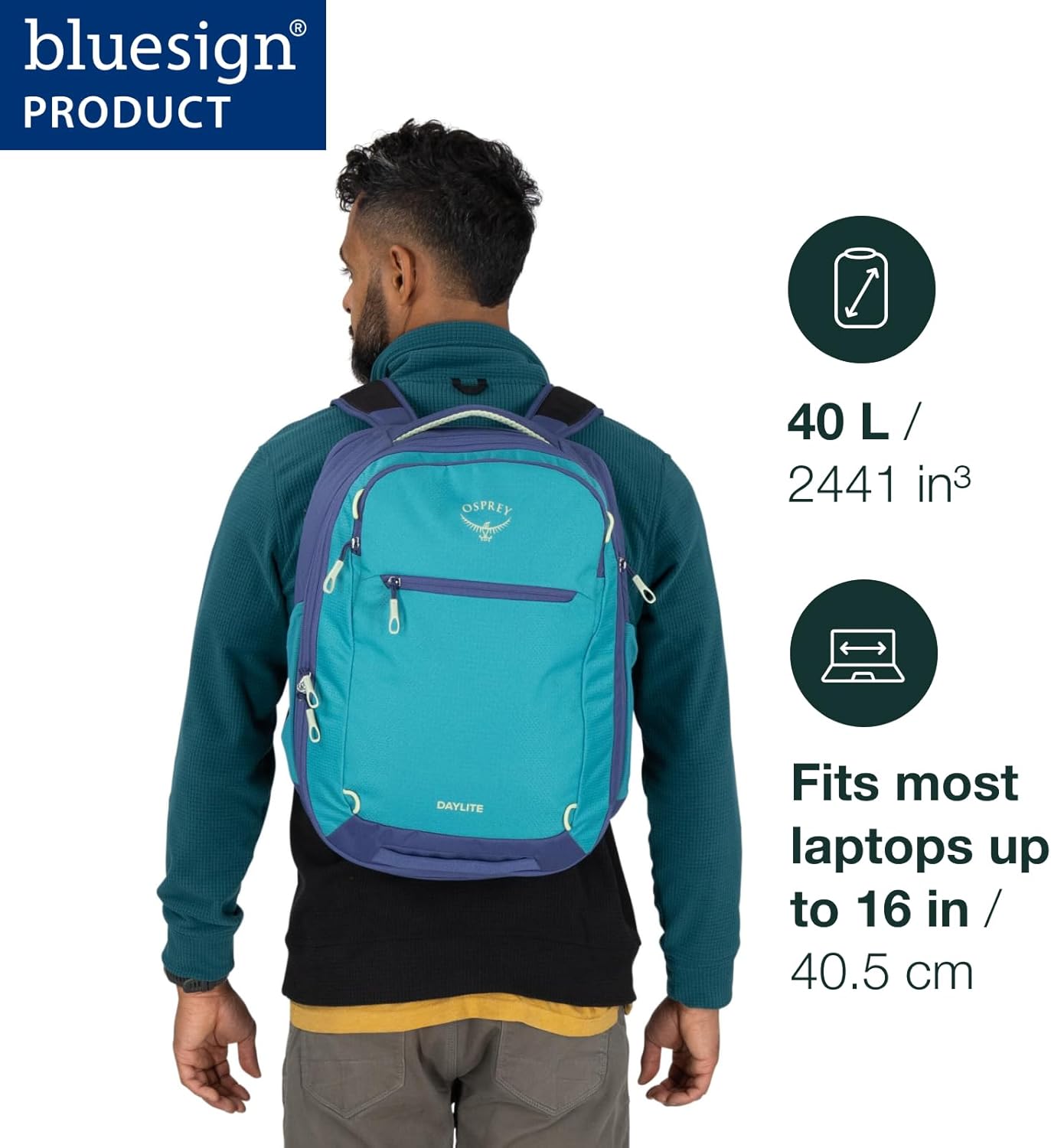 Osprey Daylite Expandable 266 Travel Pack Blue SpikemossAlkalineKakio PinkPurple Ink