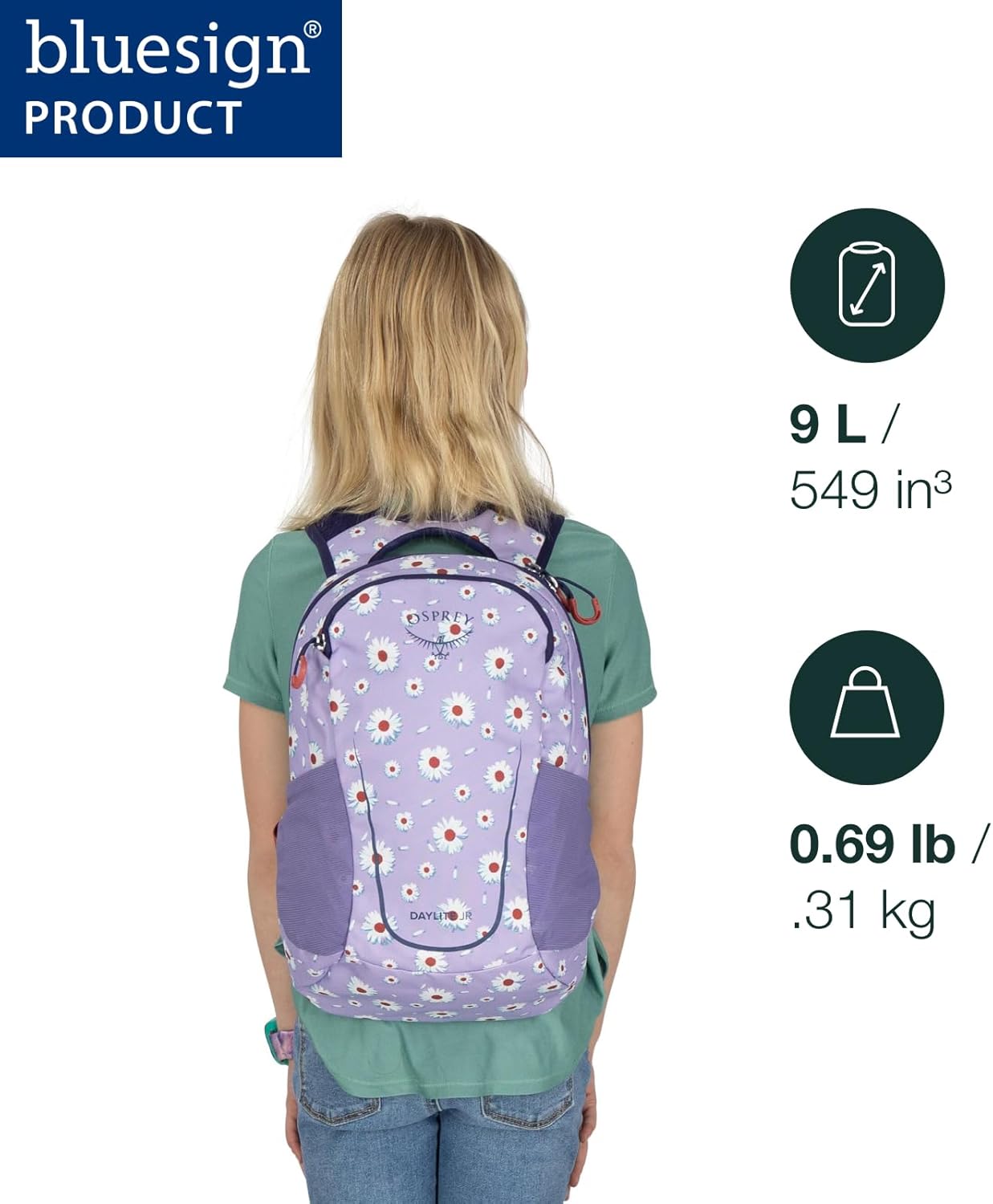 Osprey Daylite Jr Kids Commuter Backpack Space Travel PrintAntique BlueAlpin BlueBlue Flame