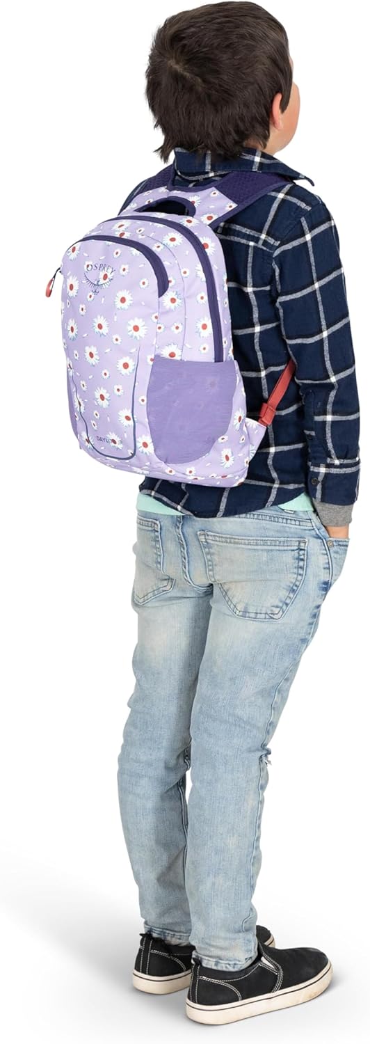Osprey Daylite Jr Kids Commuter Backpack Space Travel PrintAntique BlueDaisy PrintEuphoria Purple