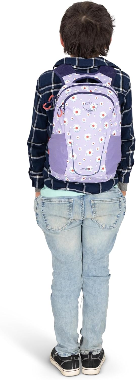 Osprey Daylite Jr Kids Commuter Backpack Space Travel PrintAntique BlueDaisy PrintEuphoria Purple