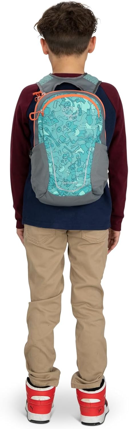 Osprey Daylite Jr Kids Commuter Backpack Space Travel PrintAntique BlueEnjoy Outside PrintGrey Area