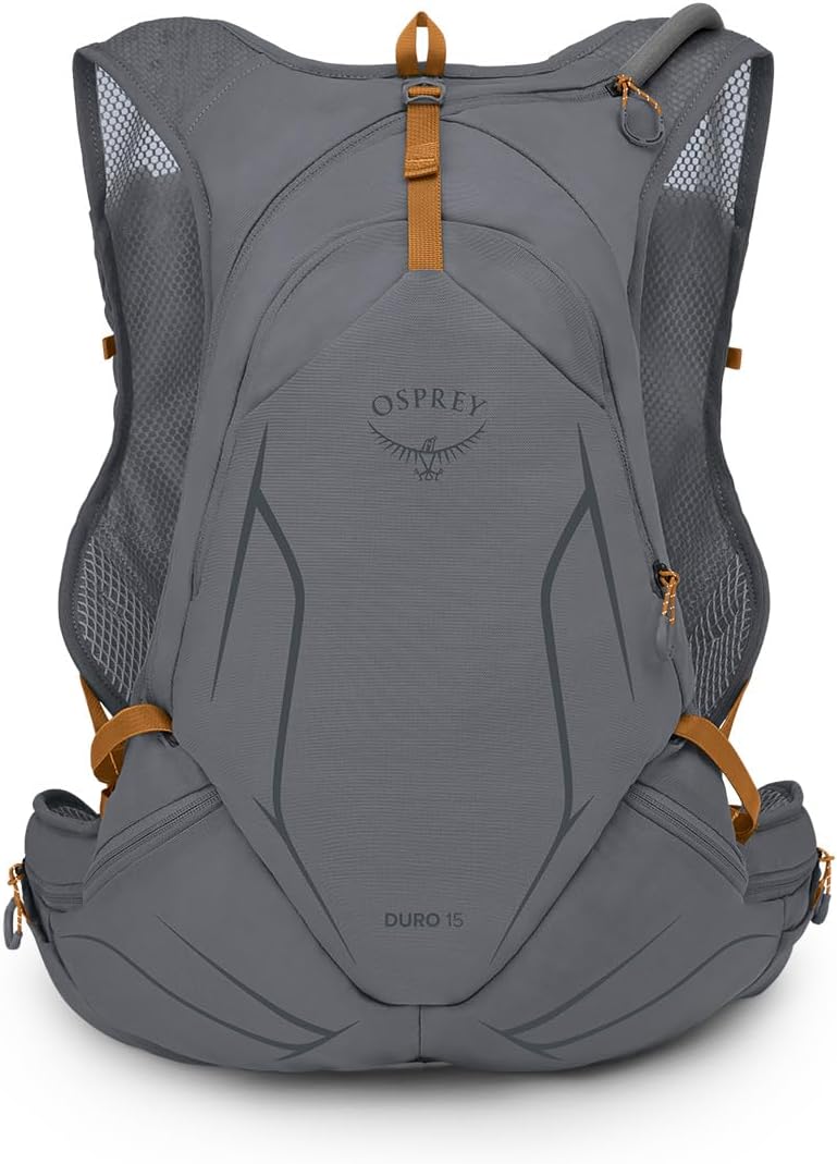 Osprey Duro 15L Mens Running Hydration Vest with Hydraulics ReservoirPhantom GreyToffee Orange
