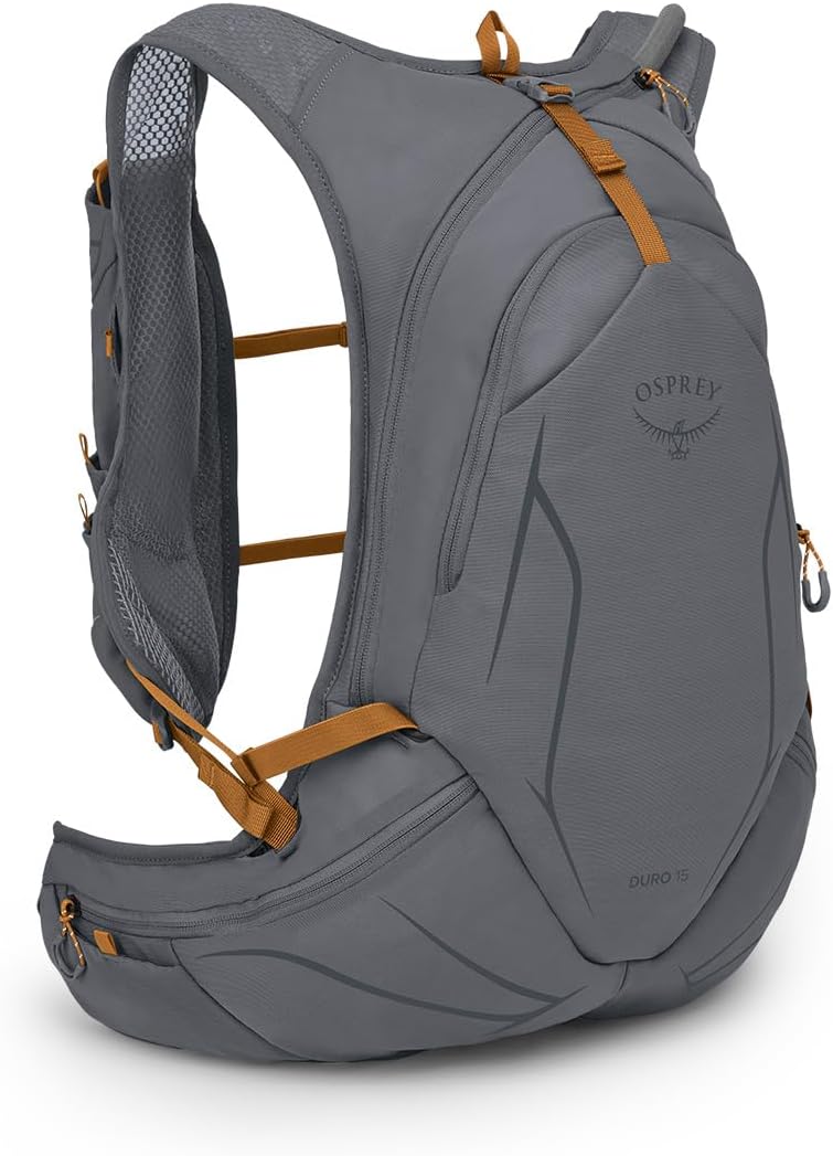 Osprey Duro 15L Mens Running Hydration Vest with Hydraulics ReservoirPhantom GreyToffee Orange