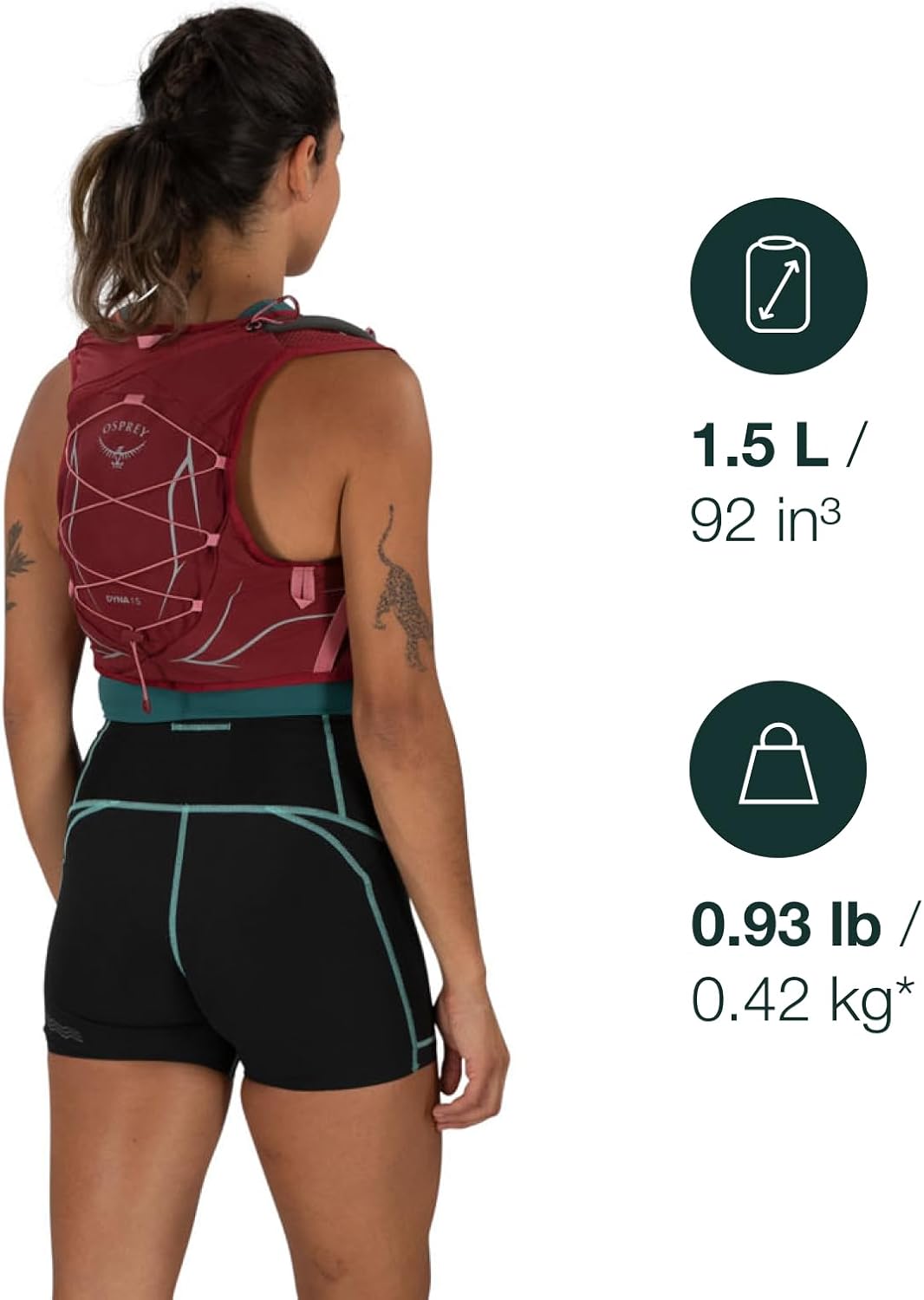 Osprey Dyna 15L Womens Running Hydration Vest with Hydraulics ReservoirCascade BlueSilver Lining