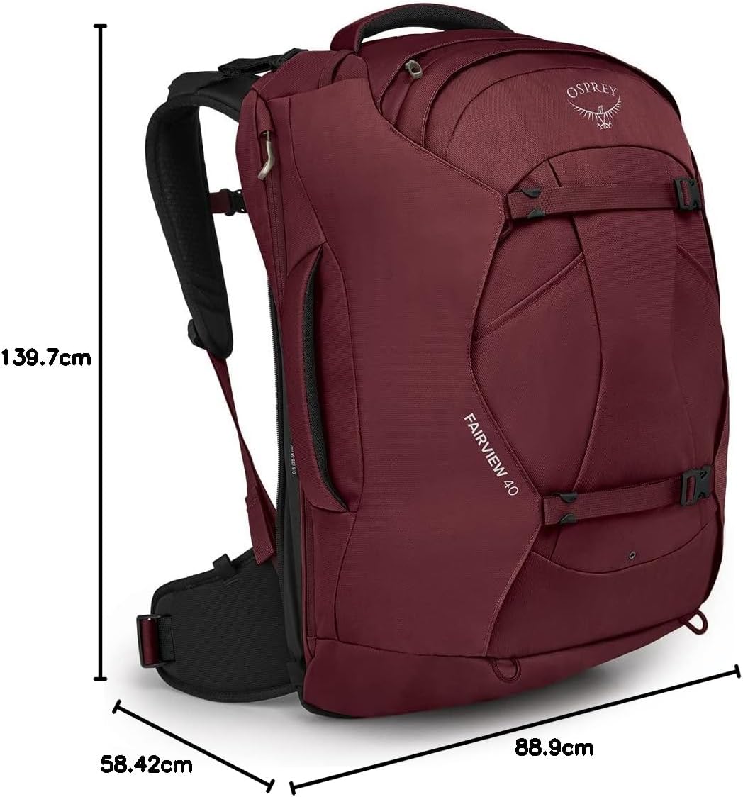 Osprey Fairview 40L Womens Travel Backpack Zircon RedZircon Red