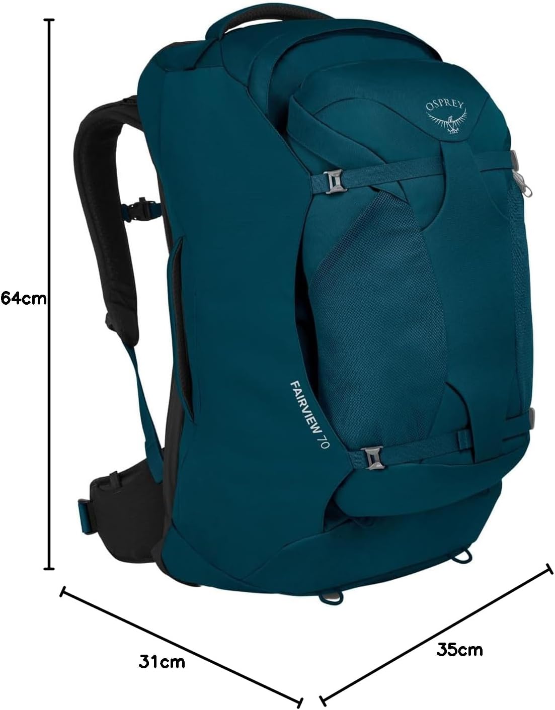 Osprey Fairview 55L Womens Travel Backpack BlackNight Jungle Blue