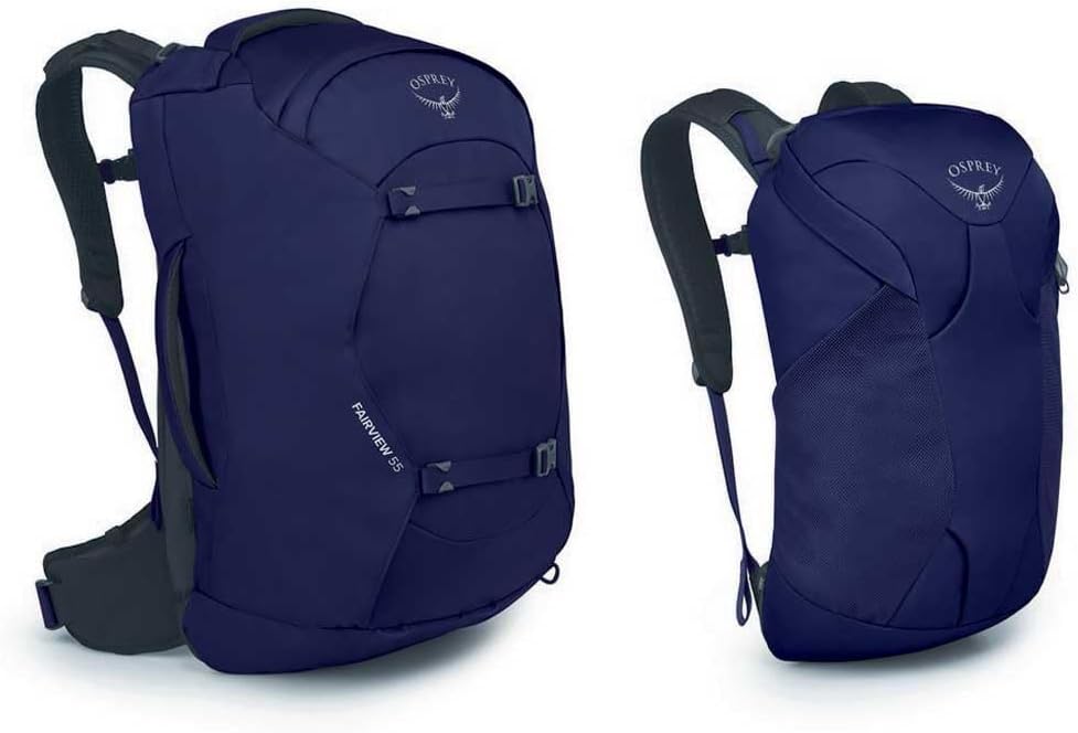 Osprey Fairview 55L Womens Travel Backpack BlackWinter Night Blue