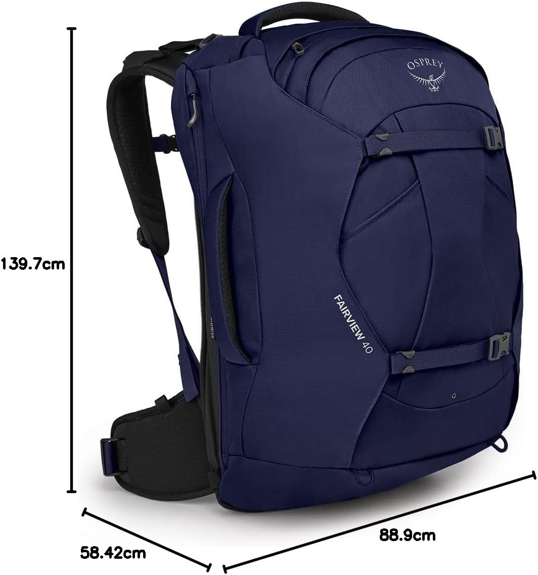Osprey Fairview 55L Womens Travel Backpack BlackWinter Night Blue