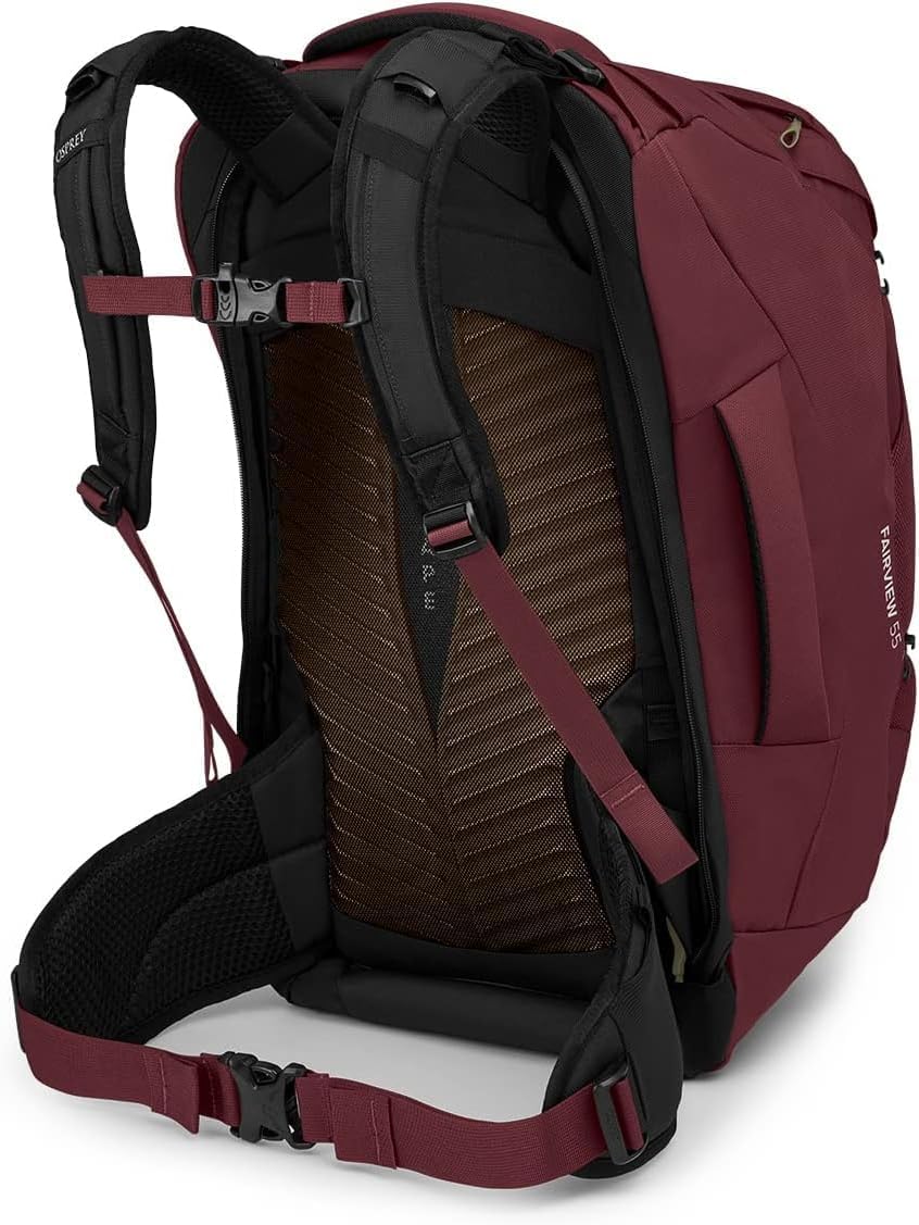 Osprey Fairview 55L Womens Travel Backpack BlackZircon Red