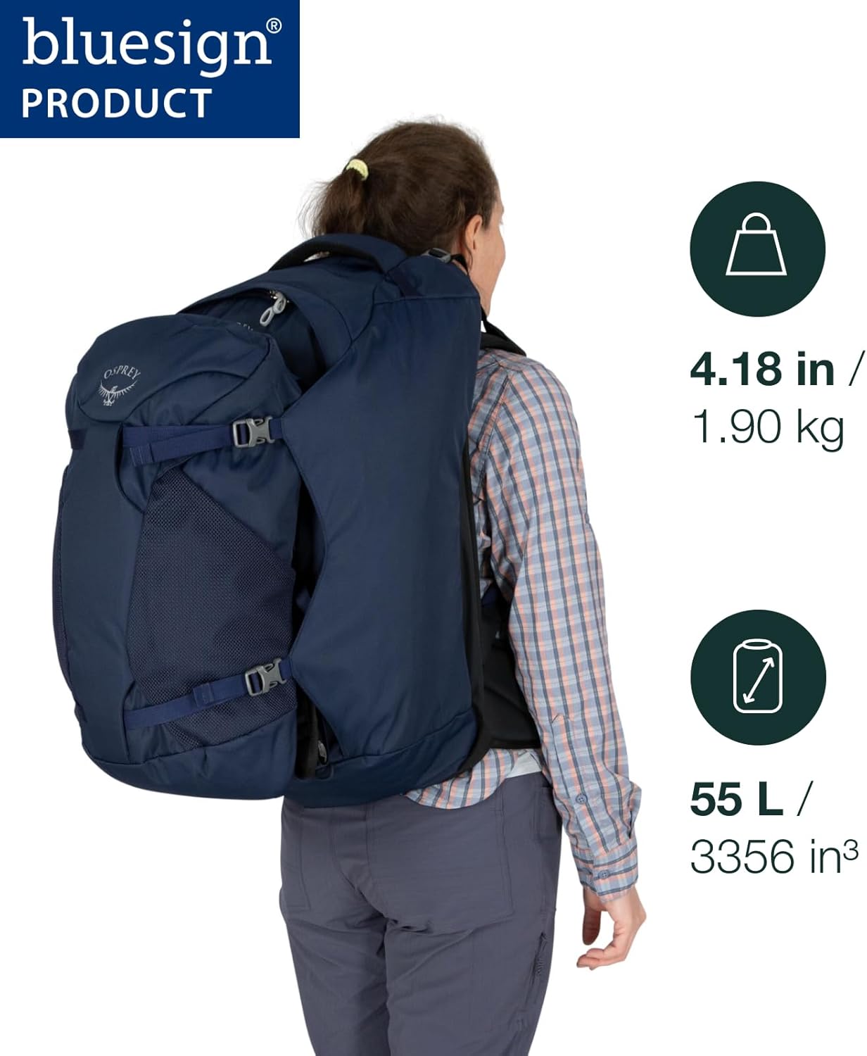 Osprey Fairview 55L Womens Travel Backpack BlackZircon Red