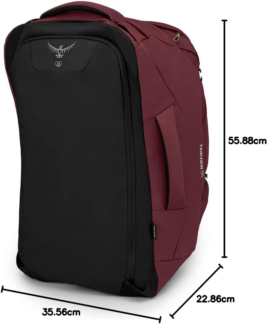 Osprey Fairview 55L Womens Travel Backpack BlackZircon Red