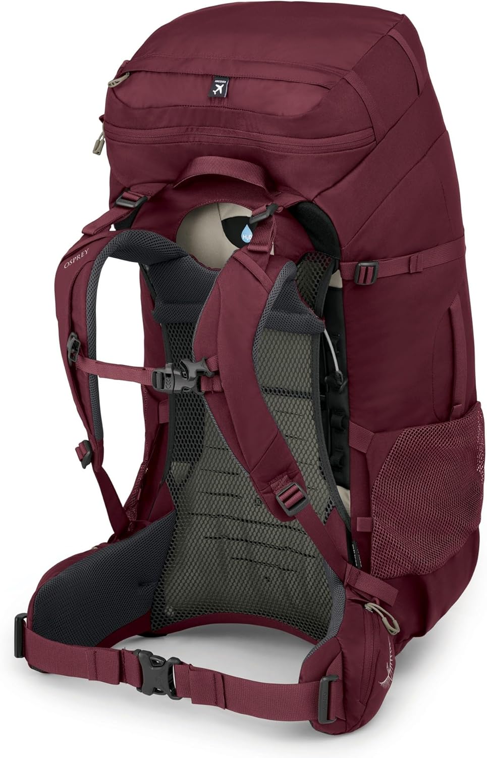 Osprey Fairview Trek 70L Womens Travel Backpack Night Jungle BlueZircon Red