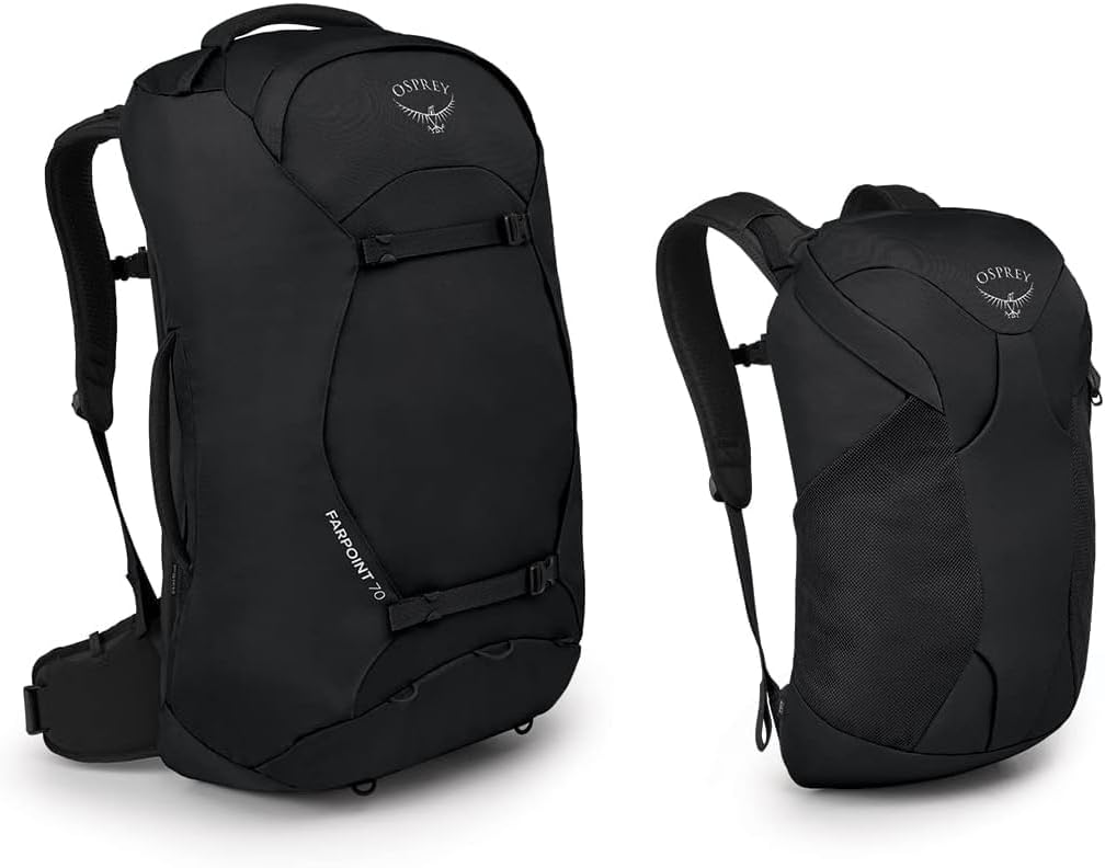 Osprey Farpoint 40L Mens Travel Backpack Tunnel Vision GreyBlack