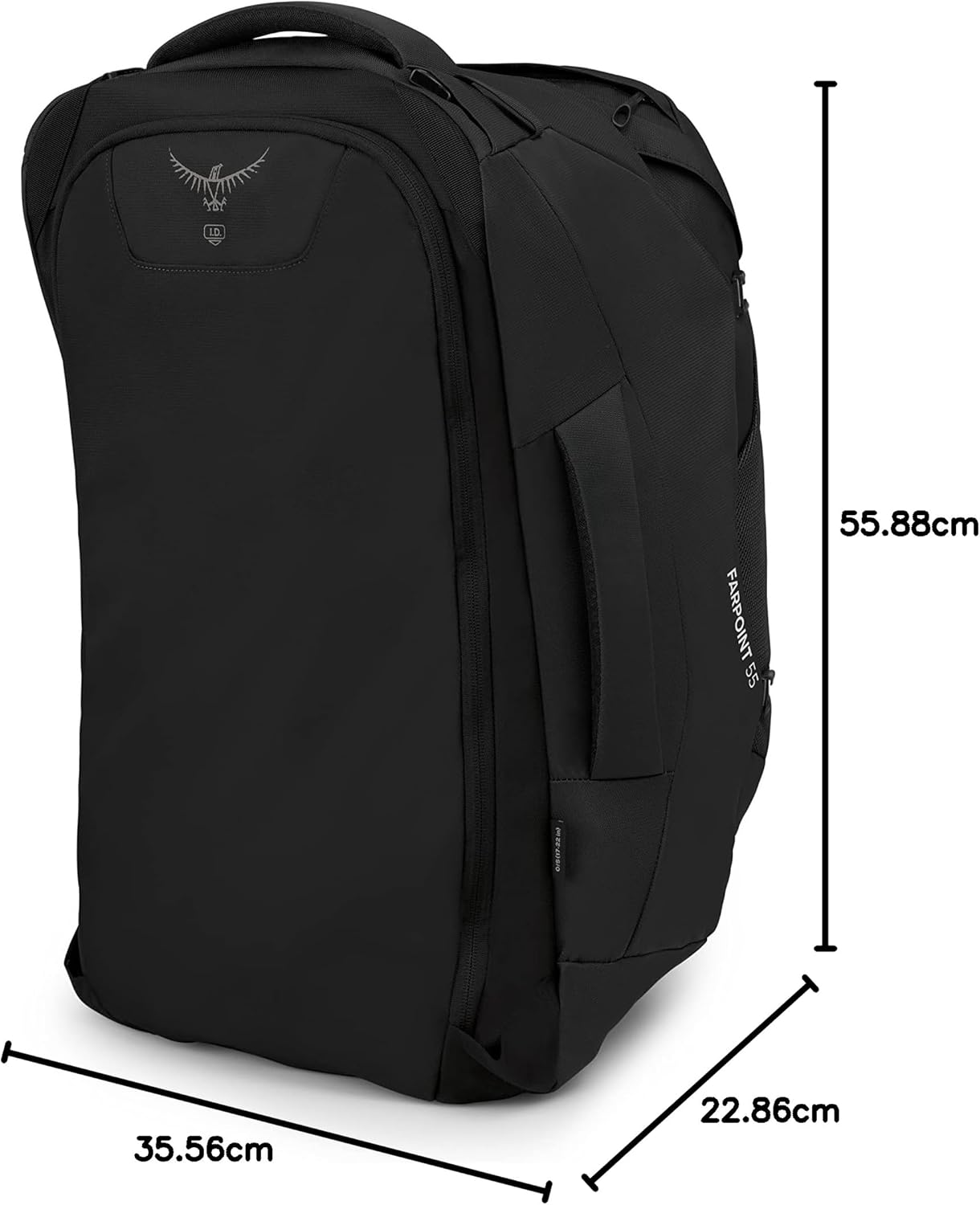 Osprey Farpoint 40L Mens Travel Backpack Tunnel Vision GreyBlack