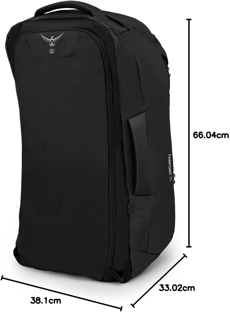 Osprey Farpoint 40L Mens Travel Backpack Tunnel Vision GreyBlack