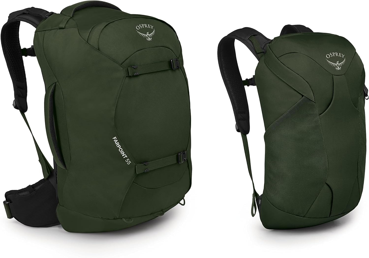 Osprey Farpoint 40L Mens Travel Backpack Tunnel Vision GreyGopher Green