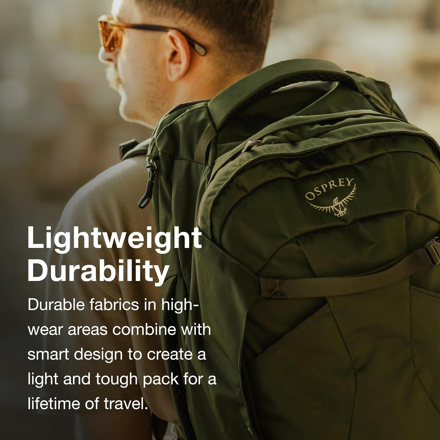 Osprey Farpoint 40L Mens Travel Backpack Tunnel Vision GreyGopher Green