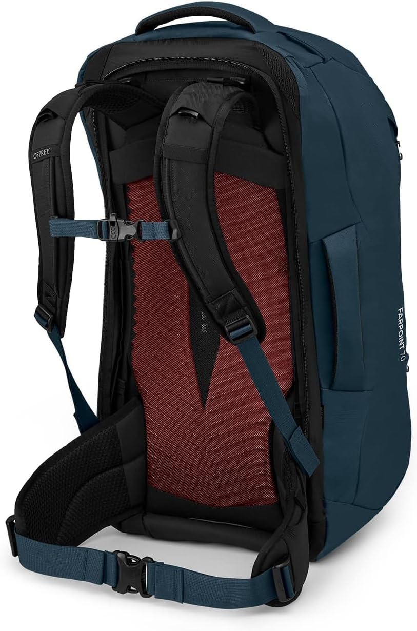 Osprey Farpoint 40L Mens Travel Backpack Tunnel Vision GreyMuted Space Blue