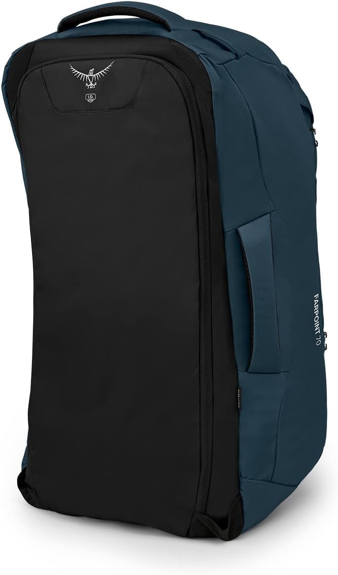 Osprey Farpoint 40L Mens Travel Backpack Tunnel Vision GreyMuted Space Blue