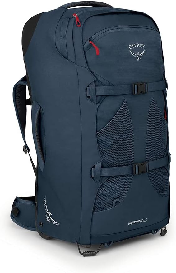 Osprey Farpoint Mens Wheeled Travel Pack 65L Black One SizeMuted Space Blue
