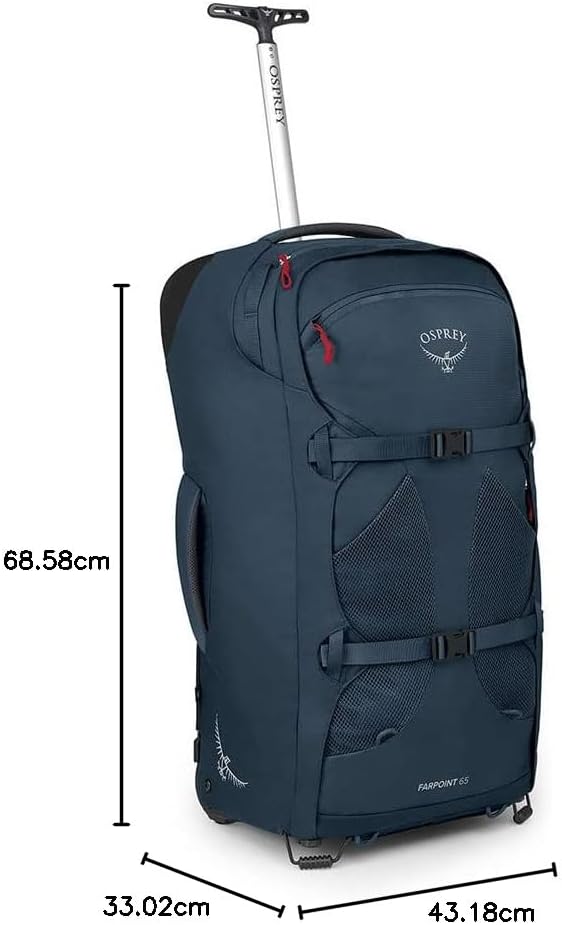 Osprey Farpoint Mens Wheeled Travel Pack 65L Black One SizeMuted Space Blue