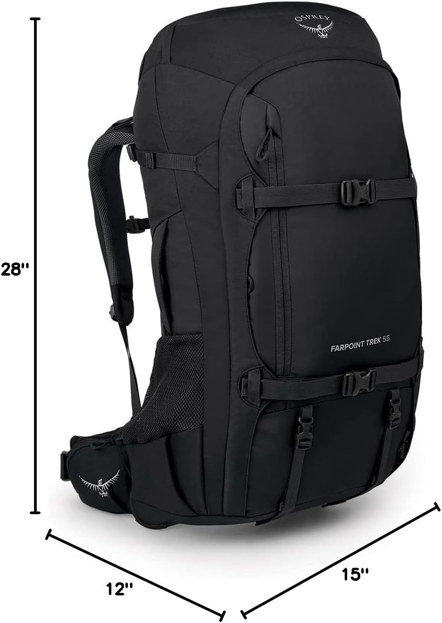Osprey Farpoint Trek 55L Mens Travel Backpack Muted Space BlueBlack