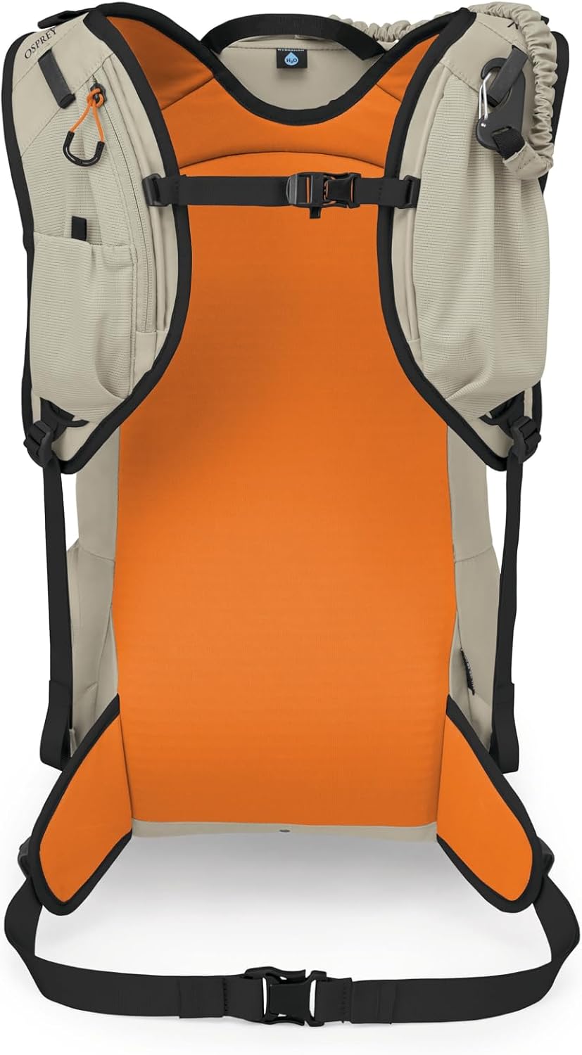 Osprey Firn 18L Ski and Snowboard Backpack Elderberry PurplePeppermint Green SmallMediumSandy GreyTequila Orange