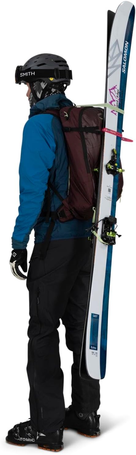 Osprey Firn 18L Ski and Snowboard Backpack Elderberry PurplePeppermint Green SmallMediumSandy GreyTequila Orange