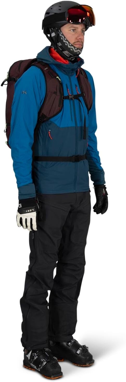 Osprey Firn 18L Ski and Snowboard Backpack Elderberry PurplePeppermint Green SmallMediumSandy GreyTequila Orange