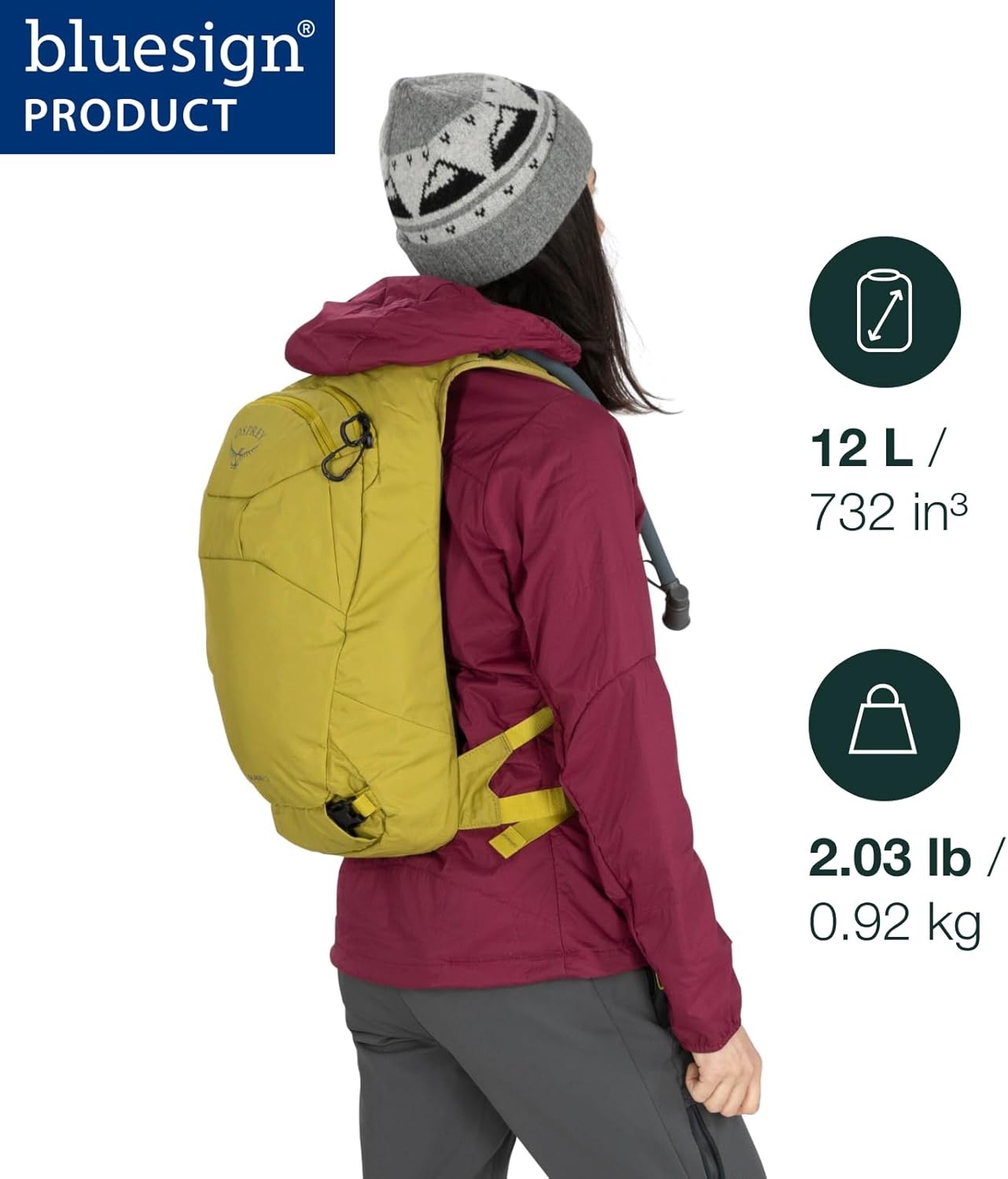 Osprey Glade 5L Ski and Snowboard Backpack with Hydraulics Water Reservoir BlackBabylonica Yellow
