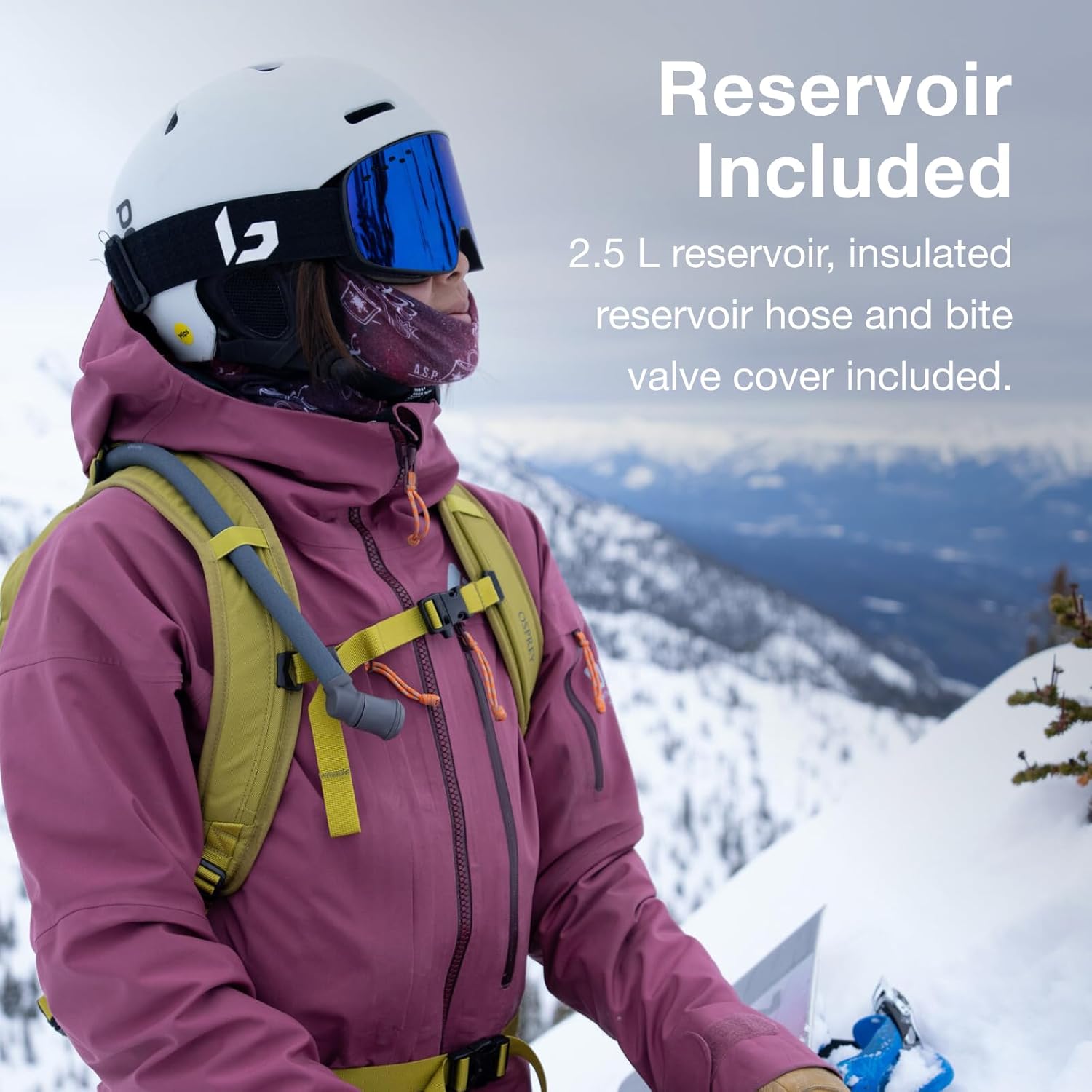 Osprey Glade 5L Ski and Snowboard Backpack with Hydraulics Water Reservoir BlackBabylonica Yellow