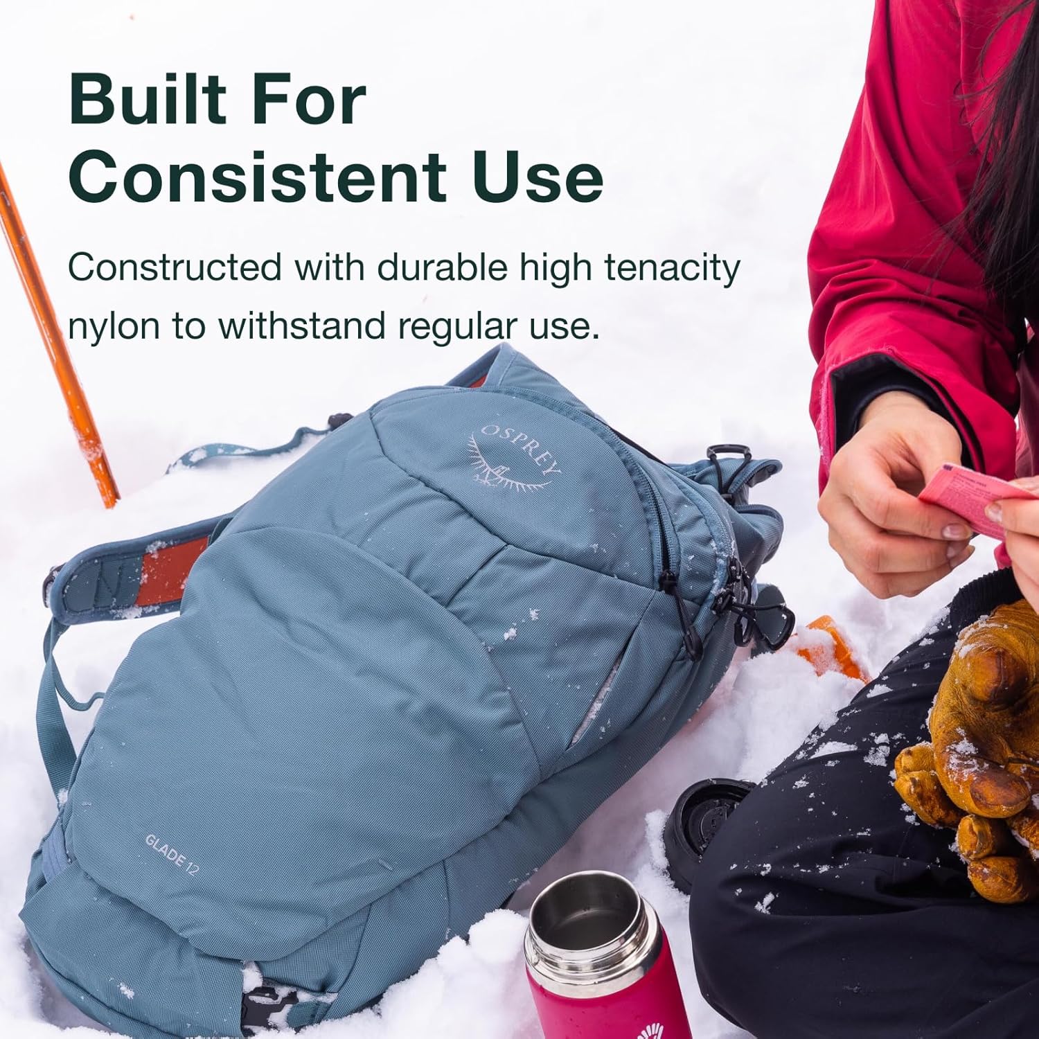 Osprey Glade 5L Ski and Snowboard Backpack with Hydraulics Water Reservoir BlackCelestine Blue