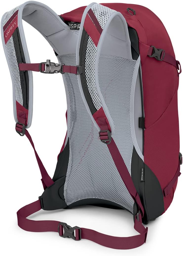 Osprey Hikelite 26L Unisex Hiking Backpack Pine Leaf GreenSangria Red