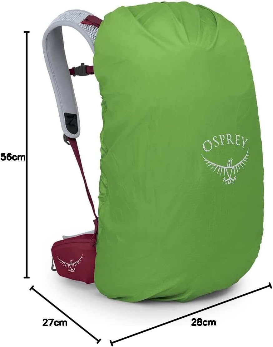 Osprey Hikelite 32L Unisex Hiking Backpack Pine Leaf Green SMSangria Red