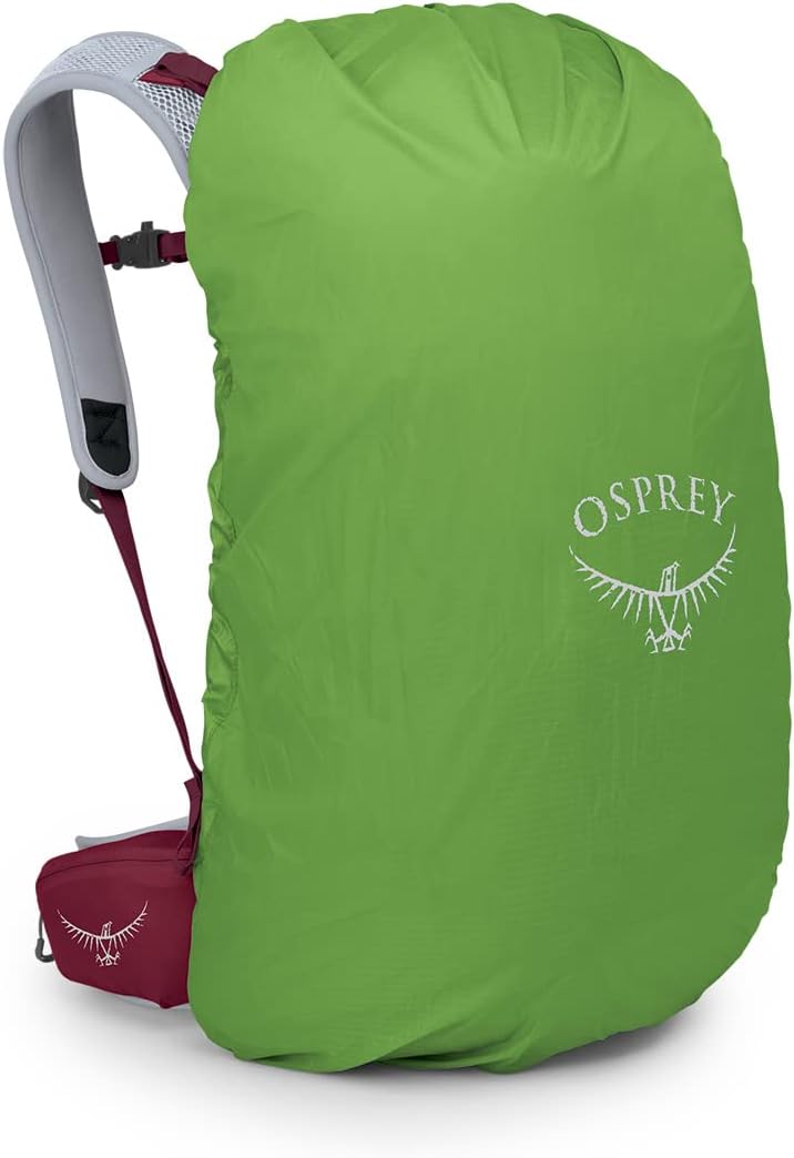 Osprey Hikelite 32L Unisex Hiking Backpack Pine Leaf Green SMSangria Red