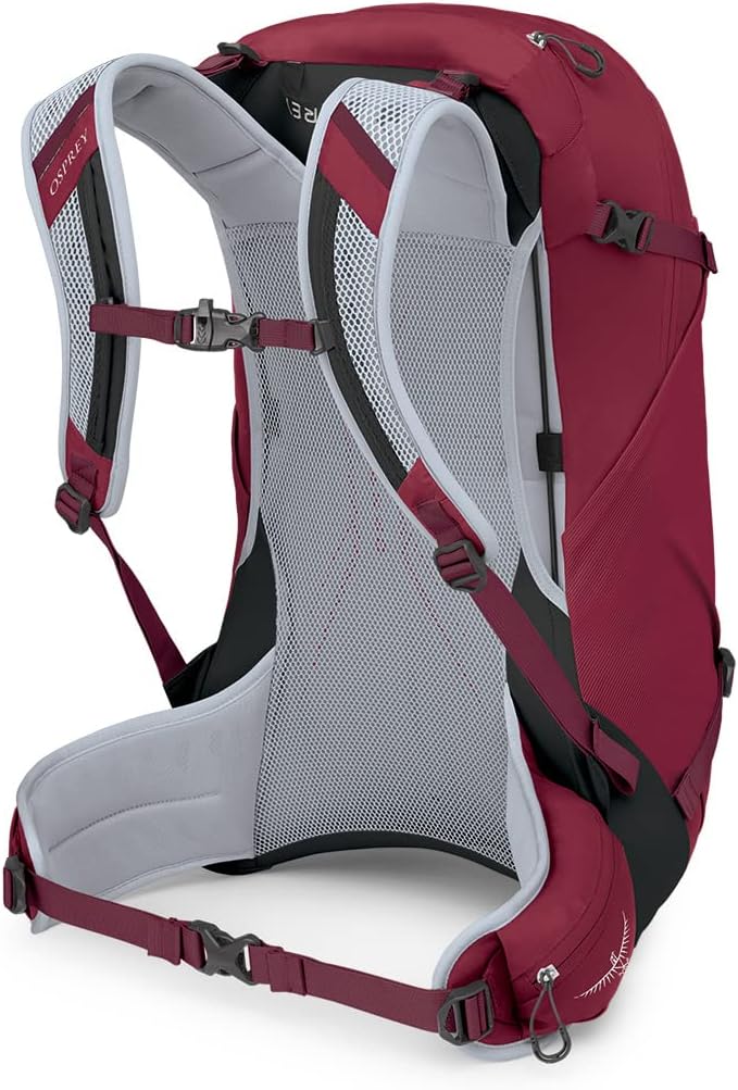 Osprey Hikelite 32L Unisex Hiking Backpack Pine Leaf Green SMSangria Red