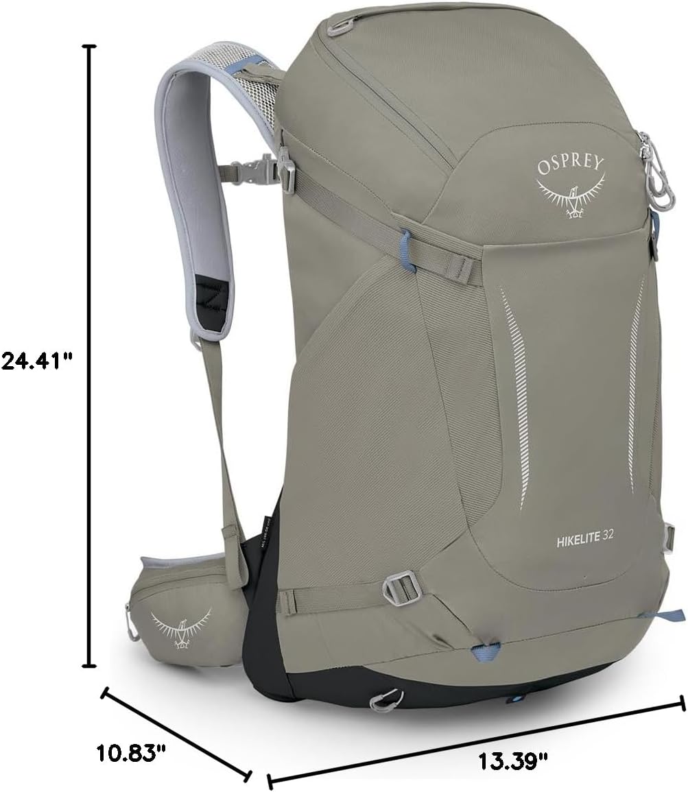 Osprey Hikelite 32L Unisex Hiking Backpack Pine Leaf Green SMTan Concrete