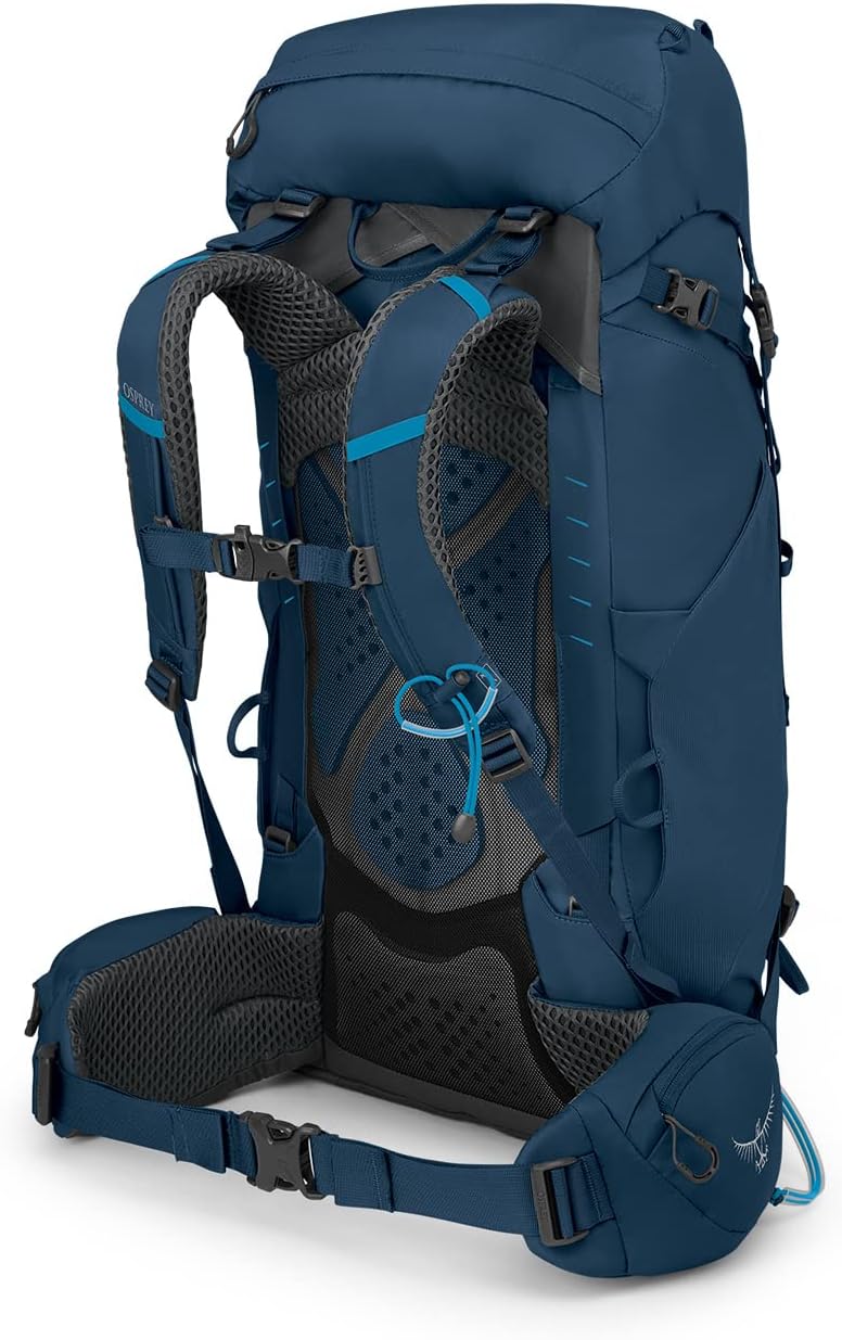 Osprey Kestrel 38L Mens Backpacking Backpack Black SMAtlas Blue