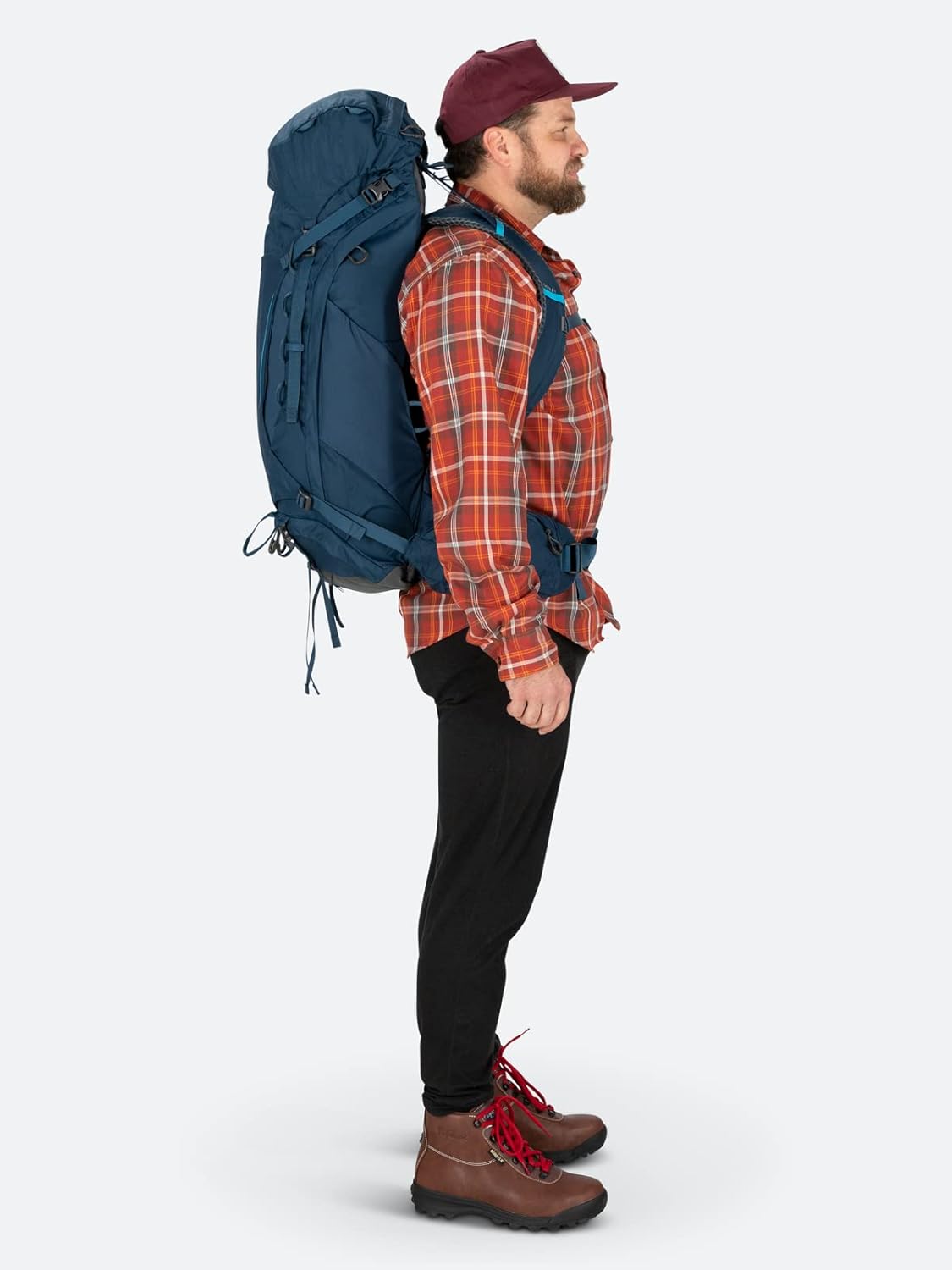 Osprey Kestrel 38L Mens Backpacking Backpack Black SMAtlas Blue