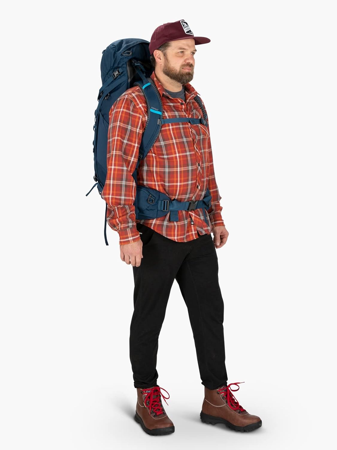 Osprey Kestrel 38L Mens Backpacking Backpack Black SMAtlas Blue