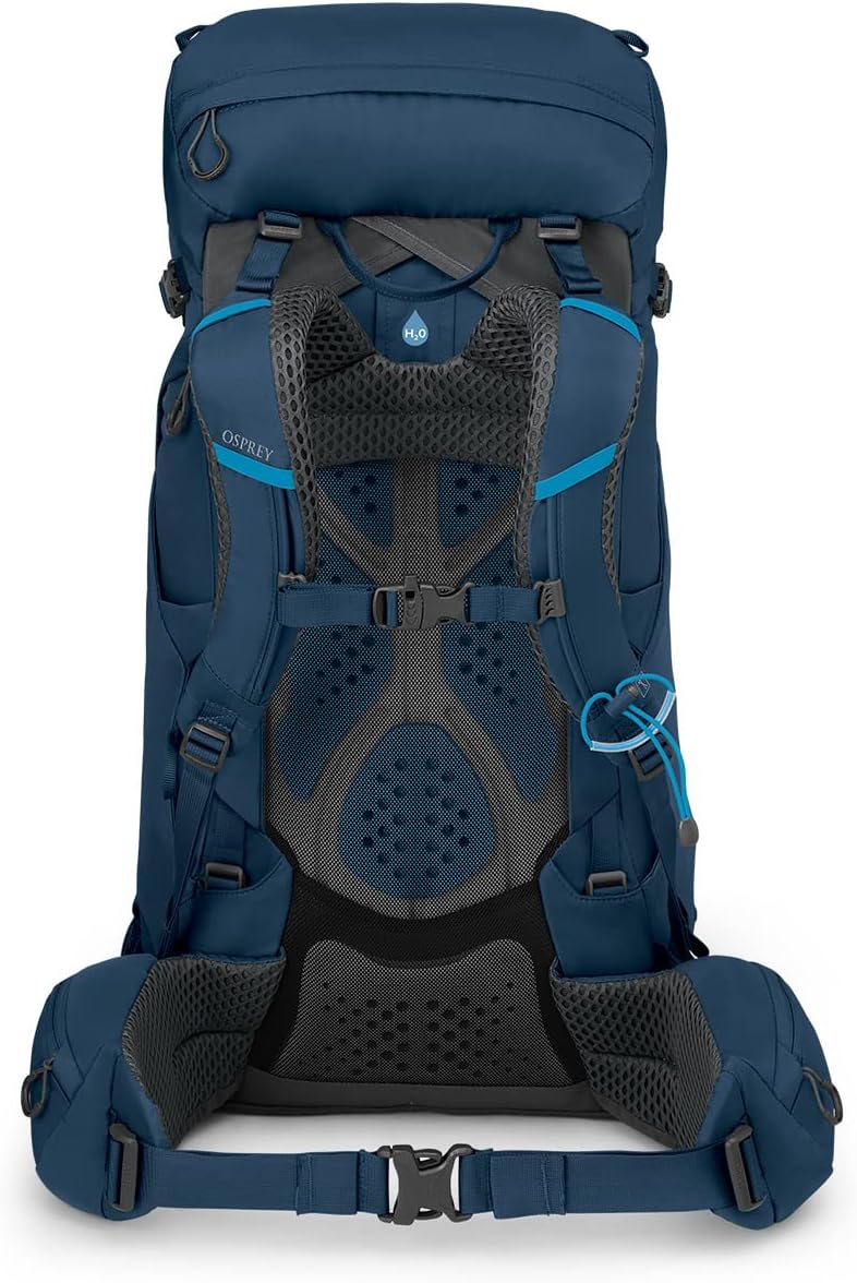 Osprey Kestrel 38L Mens Backpacking Backpack Black SMAtlas Blue