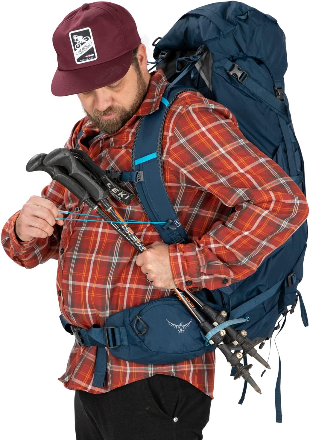 Osprey Kestrel 38L Mens Backpacking Backpack Black SMBonsai Green