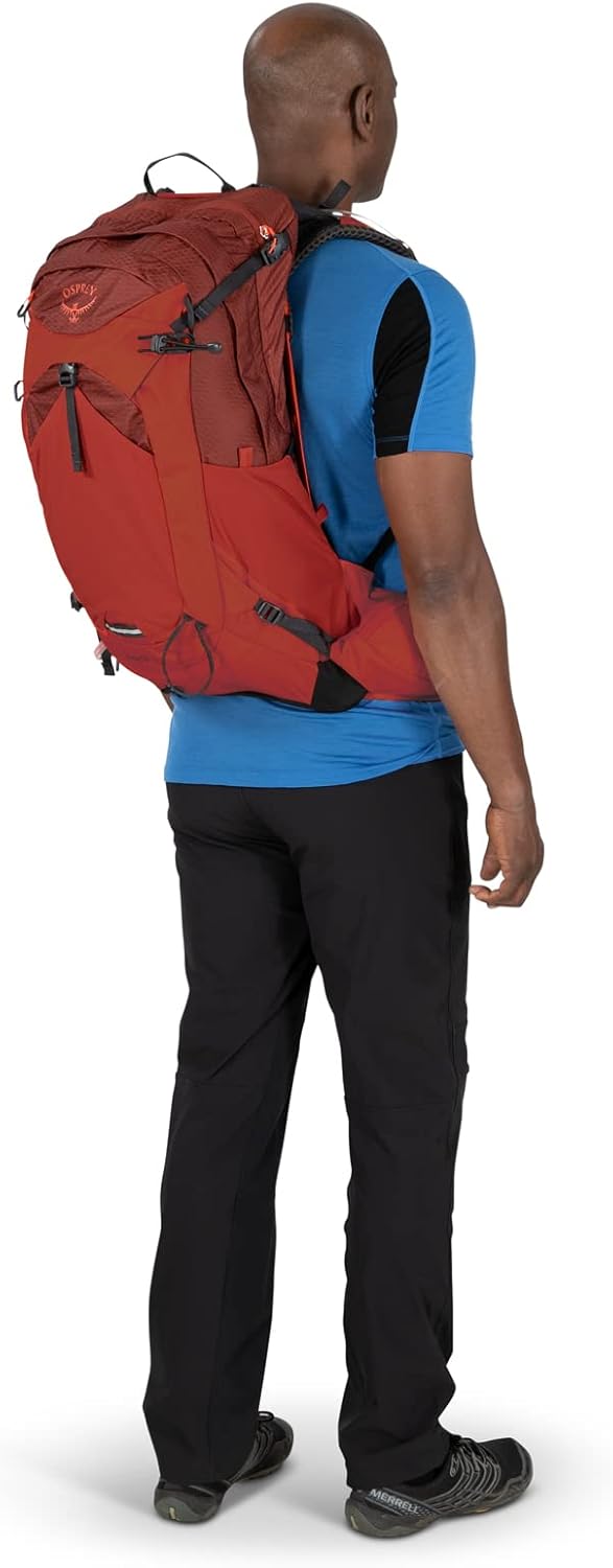 Osprey Manta 34L Mens Hiking Backpack with Hydraulics Reservoir Oak Leaf Orange One SizeOak Leaf Orange