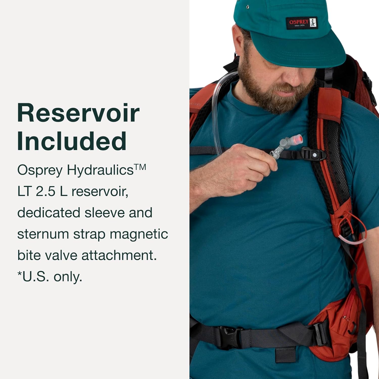 Osprey Manta 34L Mens Hiking Backpack with Hydraulics Reservoir Oak Leaf Orange One SizeOak Leaf Orange
