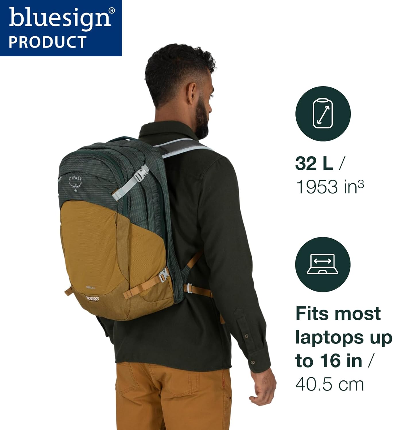 Osprey Nebula Commuter Backpack Atlas BlueHeatherPashminaTan Concrete