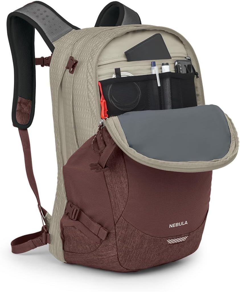 Osprey Nebula Commuter Backpack Atlas BlueHeatherSawdust TanRaisin Red