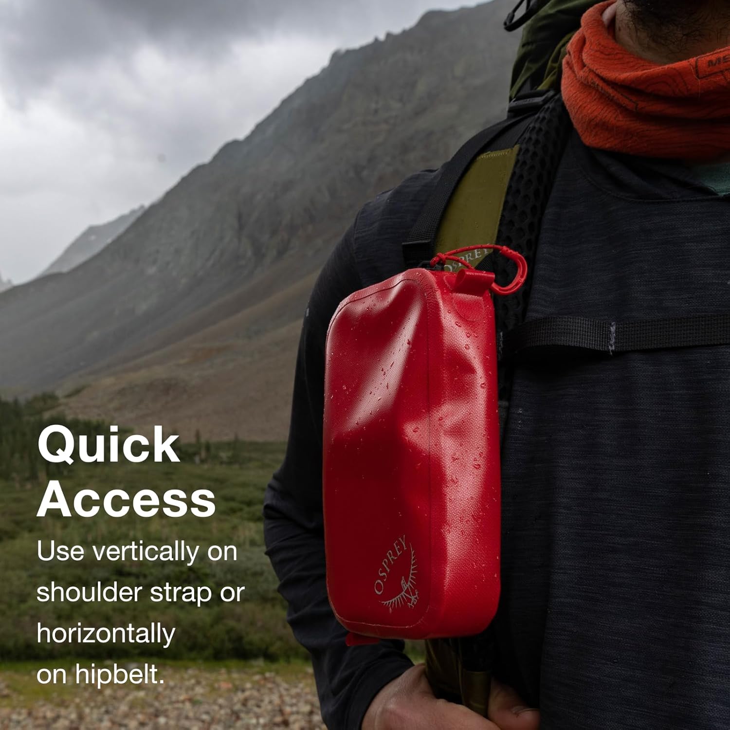 Osprey Padded Pack Pocket BlackPoinsettia Red